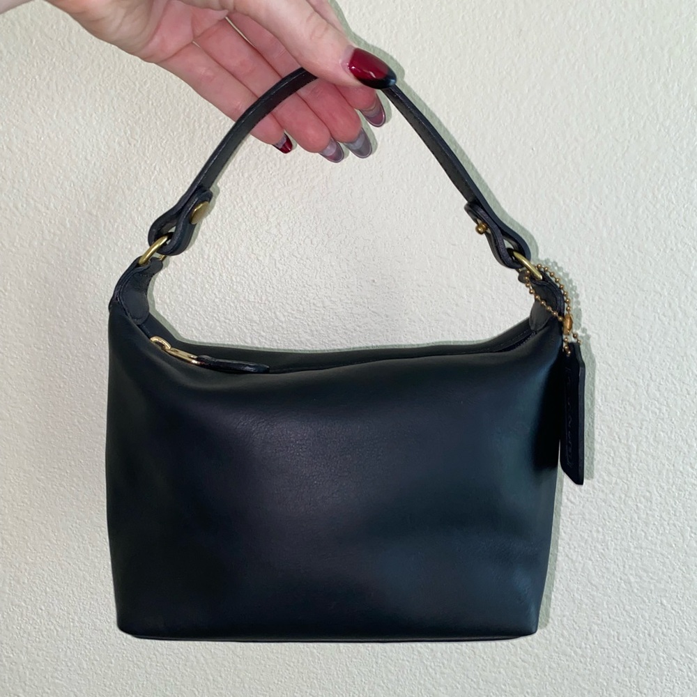 Coach Black Mini Bag with Gold Accents